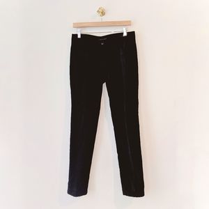 Theory Black Velvet Straight Leg Pants SZ 6